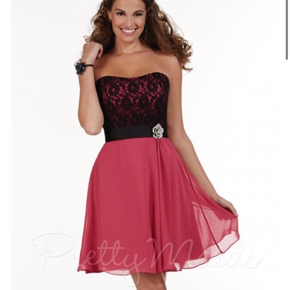Pretty Maids Dresses & Skirts - Black Lace and Pink Dress